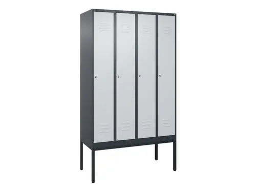 locker,HxBxD 2120x1200x500mm,4vak,vak B 300mm,cil.-slot,voetonderstel