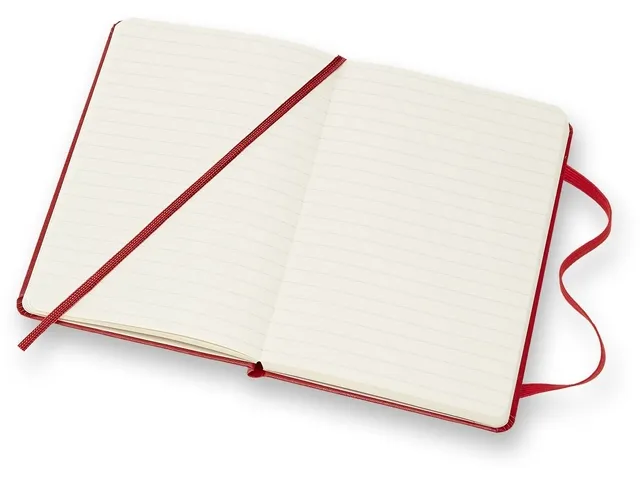 Notitieboek Moleskine pocket 90x140mm lijn hard cover scarlet red