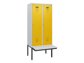 locker met bank,HxBxD 1950x800x815mm,2vak,vak B 400mm,cilinderslot - 2