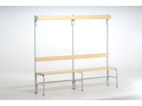 omkleedbank,HxLxD 1650x1500x375mm,houten lijst,frame staal RAL7035