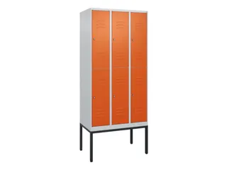dubbeldekse locker,HxBxD 2120x900x500mm,3x2vak.,vak B 300mm,cil.-slot - 1