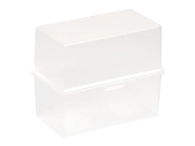 Steekkaartenbak met deksel 200 kaarten A7 transparant