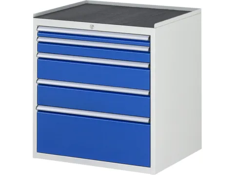 ladekast 825x770x650mm 5laden cilinderslot RAL7035 RAL5010 metaal
