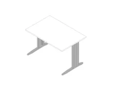 bureau,HxBxD 730x1200x800mm,blad wit,C-voet aluminium