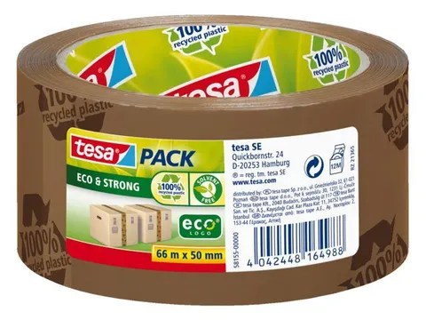 Verpakkingstape Tesa Eco 50mmx66m Print Bruin