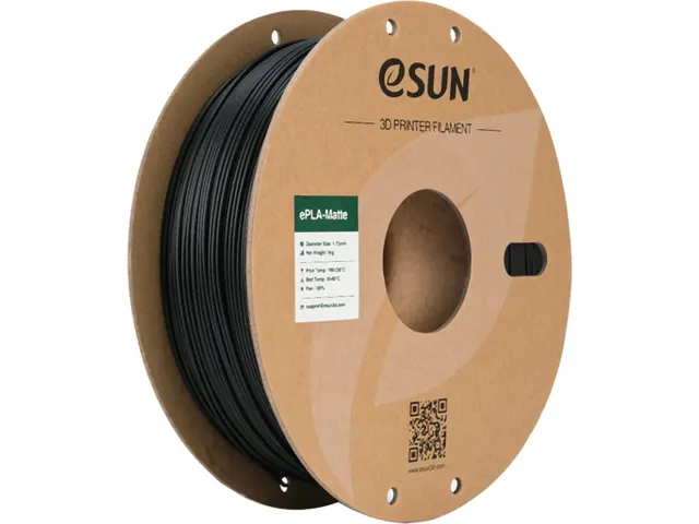 eSUN 3D printer Filament ePLA-Matte 1,75mm Diep Zwart 1kg