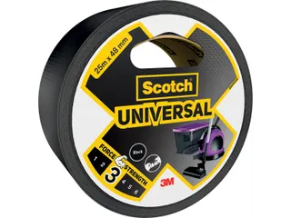 ducttape Universal, ft 48 mm x 25 m, zwart - 1
