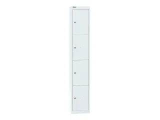 lockerkast,HxBxD 1802x305x305mm,1x4vakken,cil.-slot,romp verkeerswit - 2