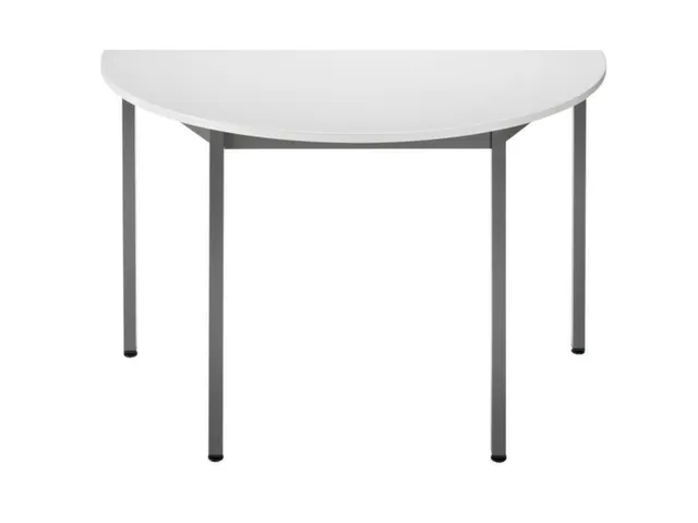 Tafel Halfrond 120x60 Cm Frame Antraciet Blad Lichtgrijs