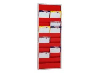 orderplanner,20vakken,HxBxD 1278x554x74mm,plank(en) plaatstaal,rood - 3