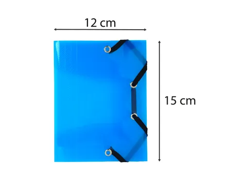 Elastomap 3-Kleps Polypropyleen Crystal Pocket Formaat 12x16cm Assorti