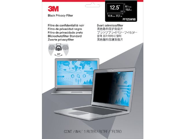Privacy filter 3M 12.5 inch laptop breedbeeld 16:9 | PrivacyFilters.be