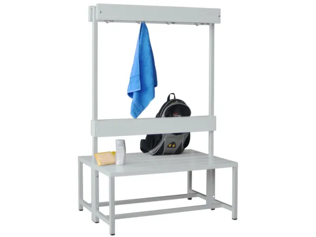 Omkleedbank 1000mm Kunststof Kledinghaken Dubbelzijdig Ral3000