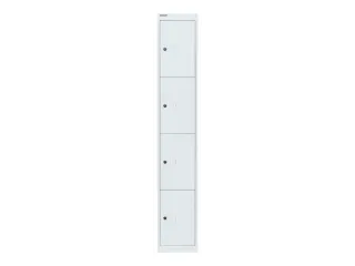 lockerkast,HxBxD 1802x305x457mm,1x4vakken,cil.-slot,romp verkeerswit - 1