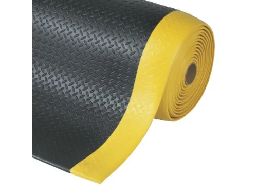 antivermoeidheidsmat,metergoed,HxB 12,7x600mm,vinyl,geribd,zwart/geel