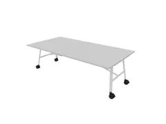 klaptafel,HxBxD 750x2400x1200mm,hoekig,4voeten wit,ovale buis