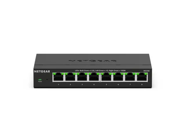 NETGEAR MS308E, Unmanaged, 2.5G Ethernet (100/1000/2500), Full duplex,