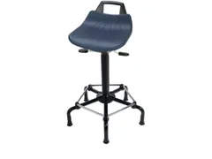 Draaikruk 640-840mm Pu Blauw Neiging Gasveer Zwart Voetkruis Glijders