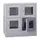 lockerkast,HxBxD 855x800x500mm,2x2vakken,RAL7035,front RAL5012