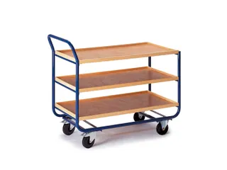 tafelwagen,draagverm. 150kg,3xhouten kist,laadvl. LxB 1000x575mm - 1