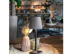 Securit Tafellamp Milano LED Zwart-Taupe oplaadbaar dimbaar