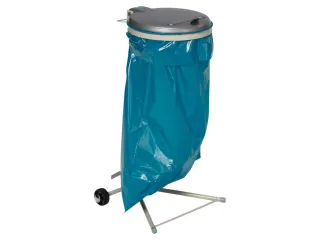 Afvalverzamelaar 120 Liter Enkelvoudig Verrijdbaar Deksel Zilver - 1