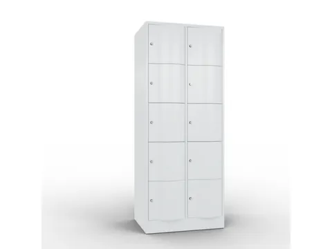 lockerkast 1950x770x640mm 2x5 vakken RAL7035 front RAL7035 sokkel