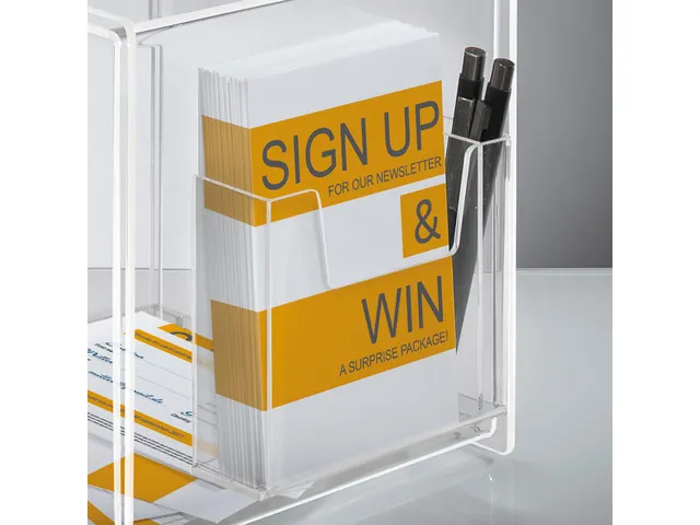 Aktiebak Transparant Folderhouder 21X36X21Cm + Insteek Visitekaart