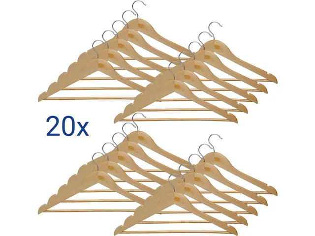 Kledinghanger MAULmira hout 20 stuks 44.5x1.2x23cm bruin