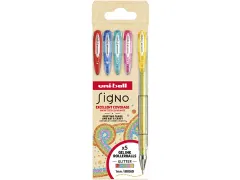 roller Signo Glitter medium etui 5 stuks assorti