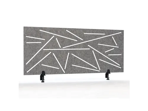Akoestisch Bureaupaneel met patroon uitsnede 60x160cm Grijs