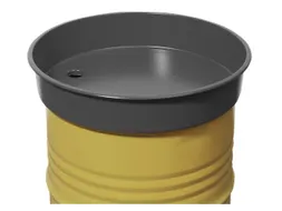 trechter,v. 200l vat,HxØ 135x650mm,aftapbuis recht,staal,poedercoat.