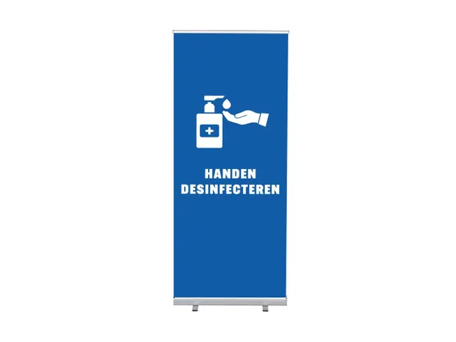 Roll-Banner Budget 85 Complete Set Handen Desinfecteren Blauw