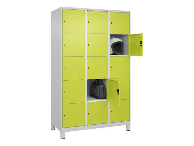 lockerkast,HxBxD 1950x1200x500mm,3x5vakken,vak B 400mm,cil.-slot