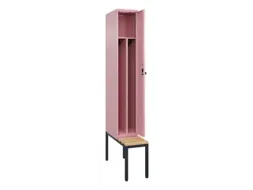 locker met bank,voor scheiding van kleding,HxBxD 2120x300x815mm,1vak