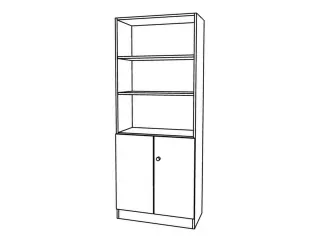 combikast,HxBxD 2004x800x420mm,4xhouten vloer,5ordnerhoogte,romp wit - 1