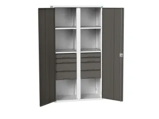 universele kast,HxBxD 2000x1050x550mm,4xStalen bodem,8lade(n) - 1