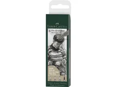 Tekenstift Pitt Artist Pen etui 4stuks 273 warm grijs IV S, F, M, B