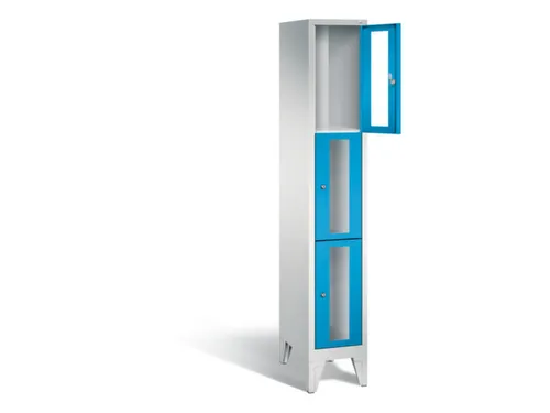 lockerkast 1850x320x500mm 1x3 vakken Cilinderslot Poten, RAL5012