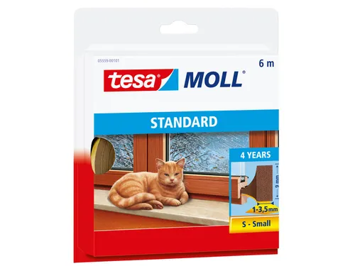 Tochtstrip Tesa Moll 05559 i profiel 9mmx6m bruin