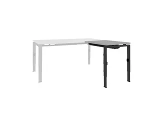 Bureau Linesto N4 aanbouwtafel 120x60cm lichtgrijs 25mm zwart - 1