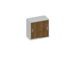 Schuifdeurkast 770x800x430mm Romp Lichtgrijs Decor Front Noten - 1