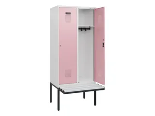 locker met bank,HxBxD 1950x800x815mm,2vak,vak B 400mm,cilinderslot - 1