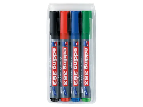 Viltstift Edding 363 Whiteboard Beitel Assorti 1-5mm Etui à 4st