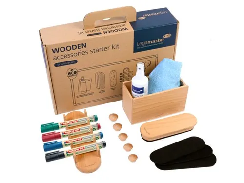 Whiteboard Starterkit WOODEN 17-delig