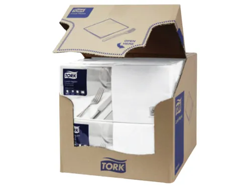 Servetten Tork 477149 2-laags 33x33cm wit 1/4 vouw 200st.