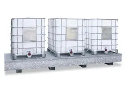 Opvangbak 3x Ibc Opvangvol. 1000l Staal 385x 3850x 1300mm Verzinkt