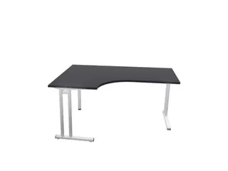 bureau in vrije vorm,HxBxD 740x1600x1200mm,vrije vorm,CC-zwart - 3