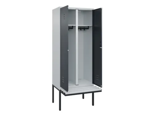 locker voor scheiding van kleding,HxBxD 2120x800x815mm,2vak