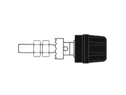 4mm Aansluitklem Met Geisoleerde KOP / Zwart (PK10A)